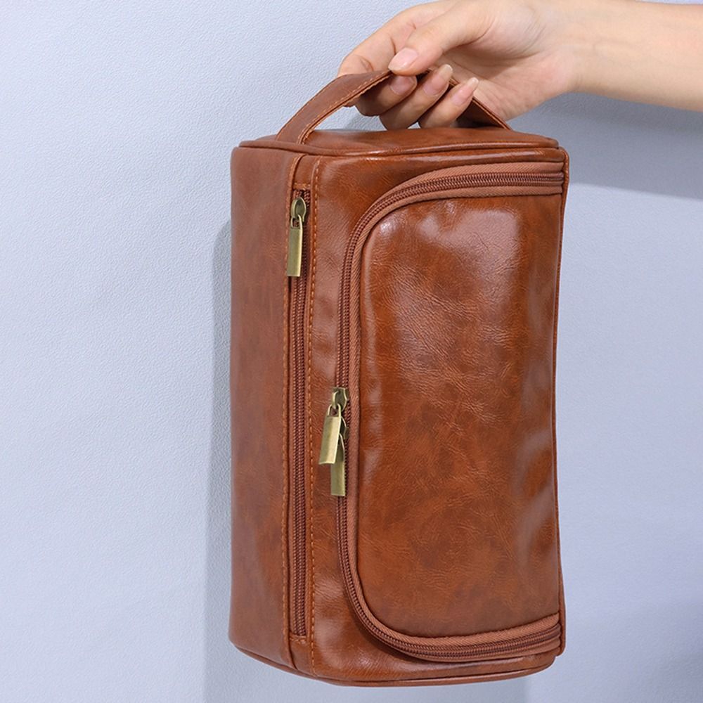 Luxury Ziploc Bags - Multifunctional PU Leather Men Toiletry Bag
