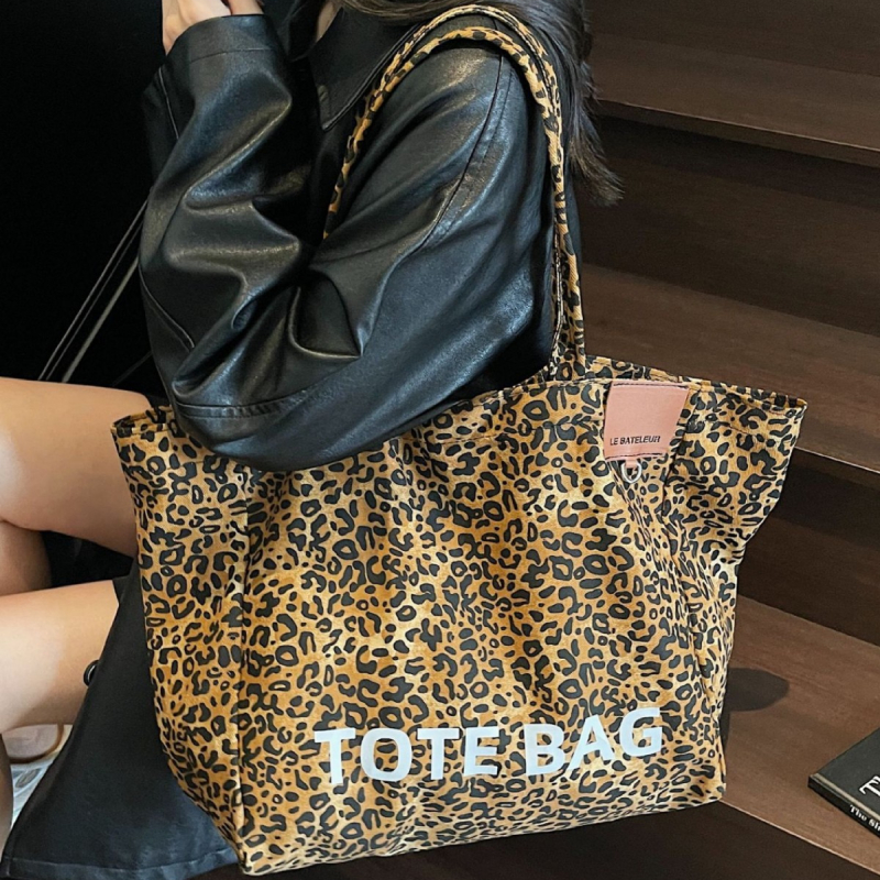 Leopard Print Design Canvas To - Canvas Tote Designer ulasan dan harga