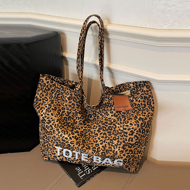 Leopard Print Design Canvas To - Canvas Tote Designer ulasan dan harga