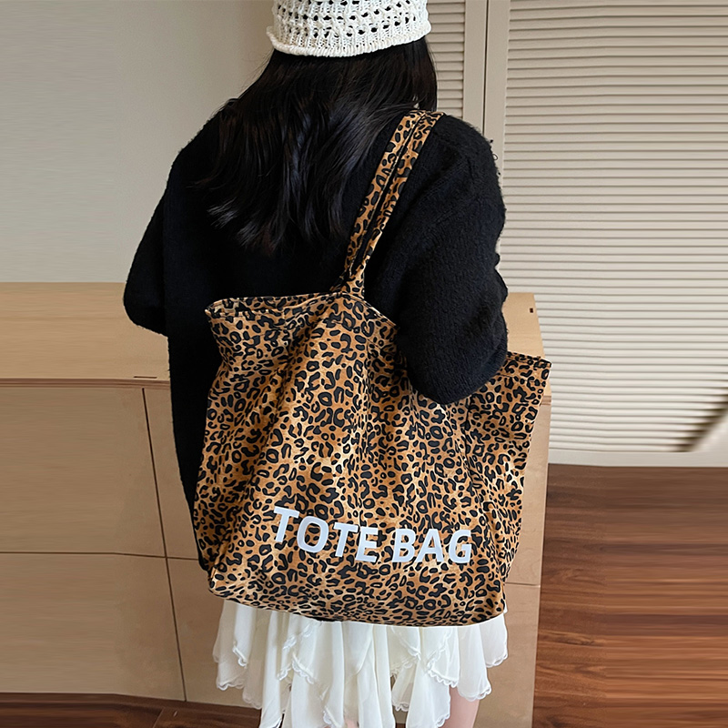 Leopard Print Design Canvas To - Canvas Tote Designer ulasan dan harga
