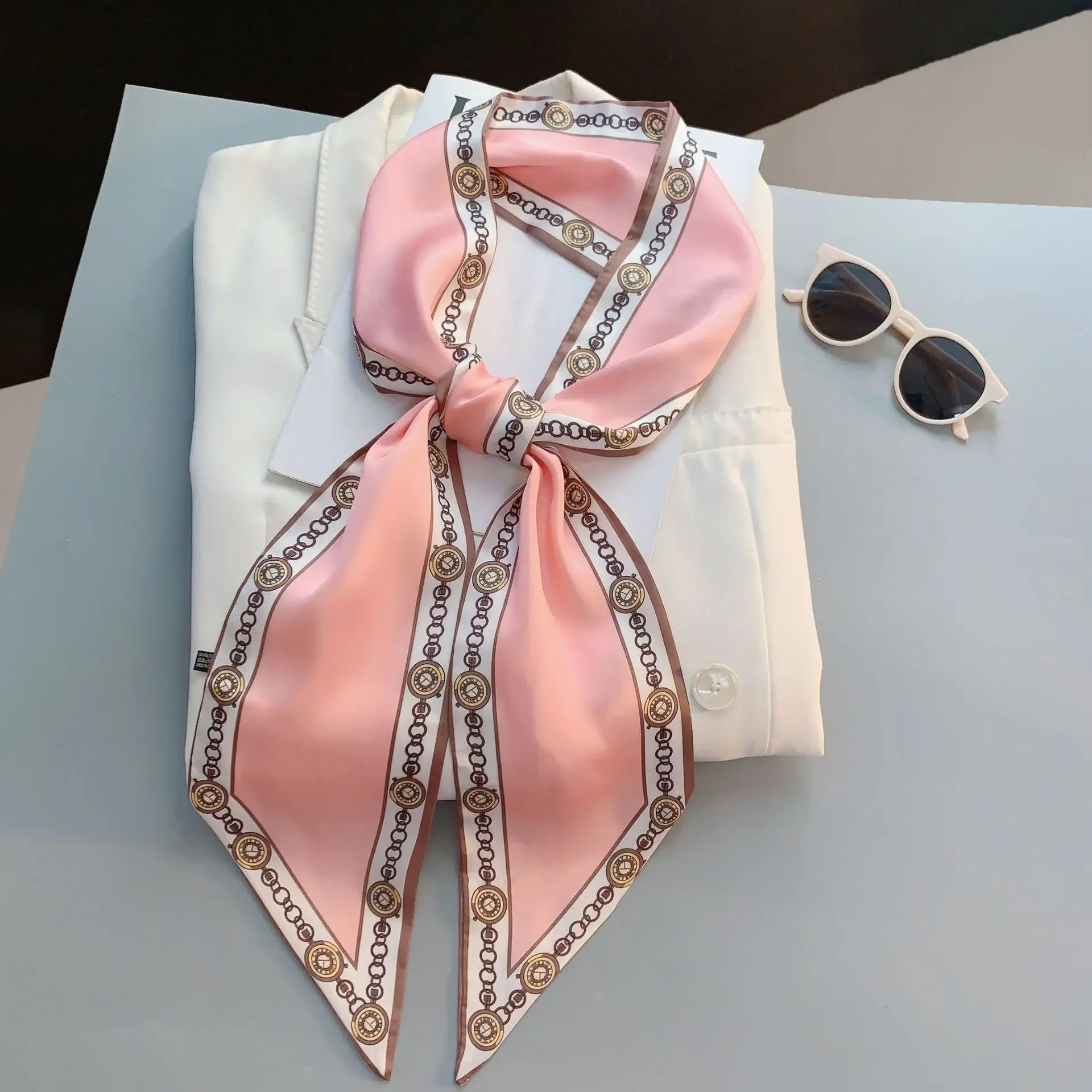 Design Print Skinny Scarf Plai - Luxury Bags For Women Brands ulasan dan harga