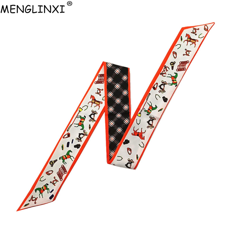 Horse Plaid Skinny Scarf Women - Luxury Bags For Women Brands ulasan dan harga