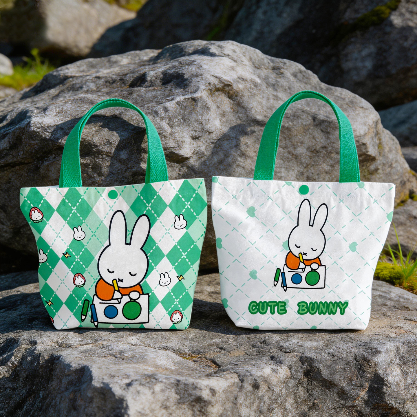 Creative Cartoon Miffy Rabbit  - Canvas Tote Designer ulasan dan harga