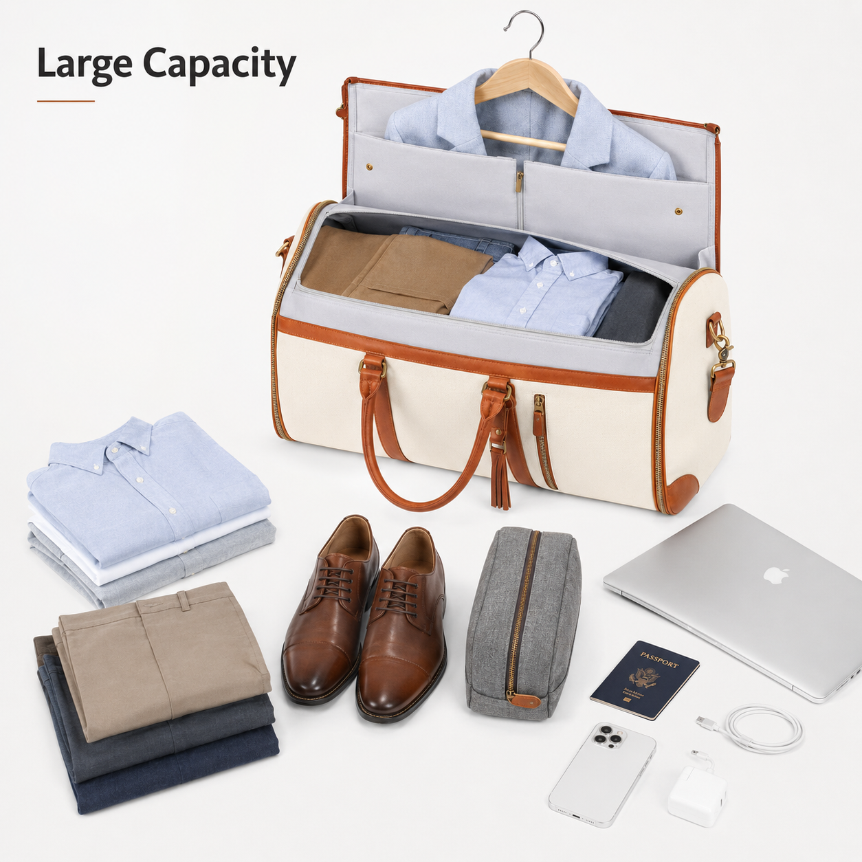 2 in 1 Convertible Garment Duf - Weekender Bag Duffle ulasan dan harga