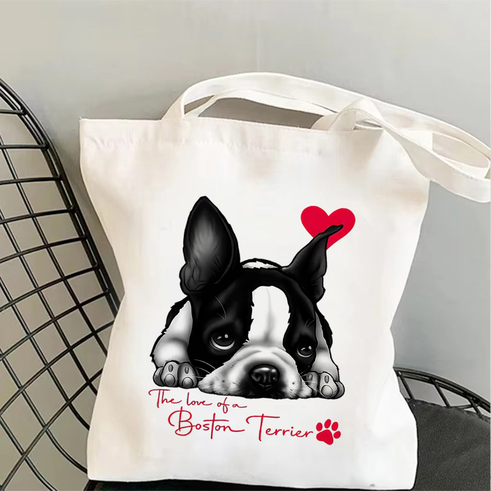 Cute Boston Terrier Canvas Tot - Canvas Tote Designer ulasan dan harga