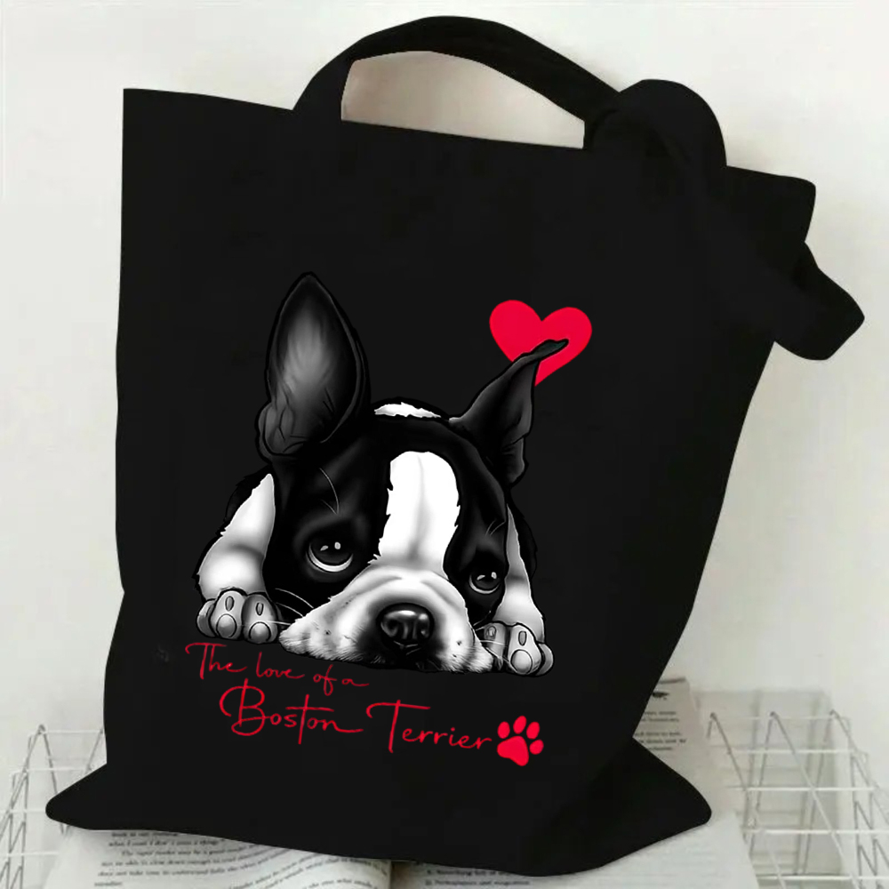 Cute Boston Terrier Canvas Tot - Canvas Tote Designer ulasan dan harga