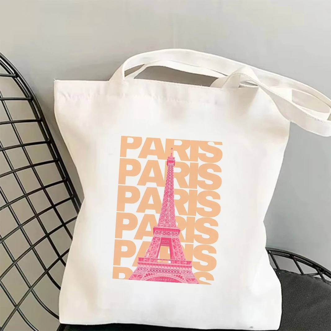 Chicago London Eiffel Tower Gr - Canvas Tote Designer ulasan dan harga