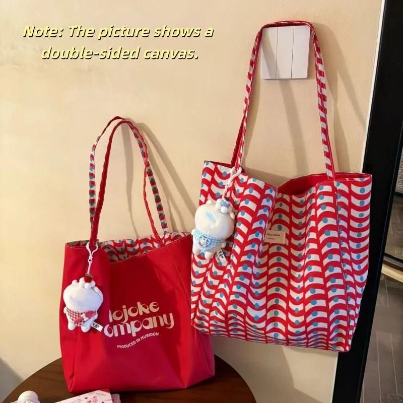 1PCS Large Capacity Korean Can - Canvas Tote Designer ulasan dan harga