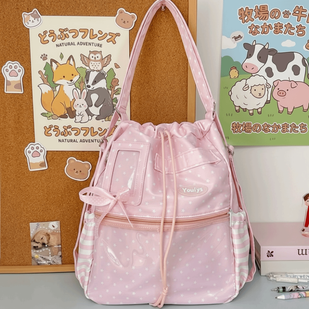 Cute Polka Dot Pattern Ita Bac - Canvas Tote Designer ulasan dan harga