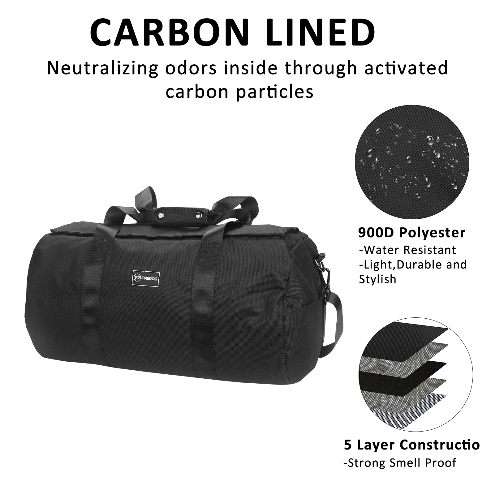 FIREDOG Smell Proof with Lock  - Weekender Bag Duffle ulasan dan harga